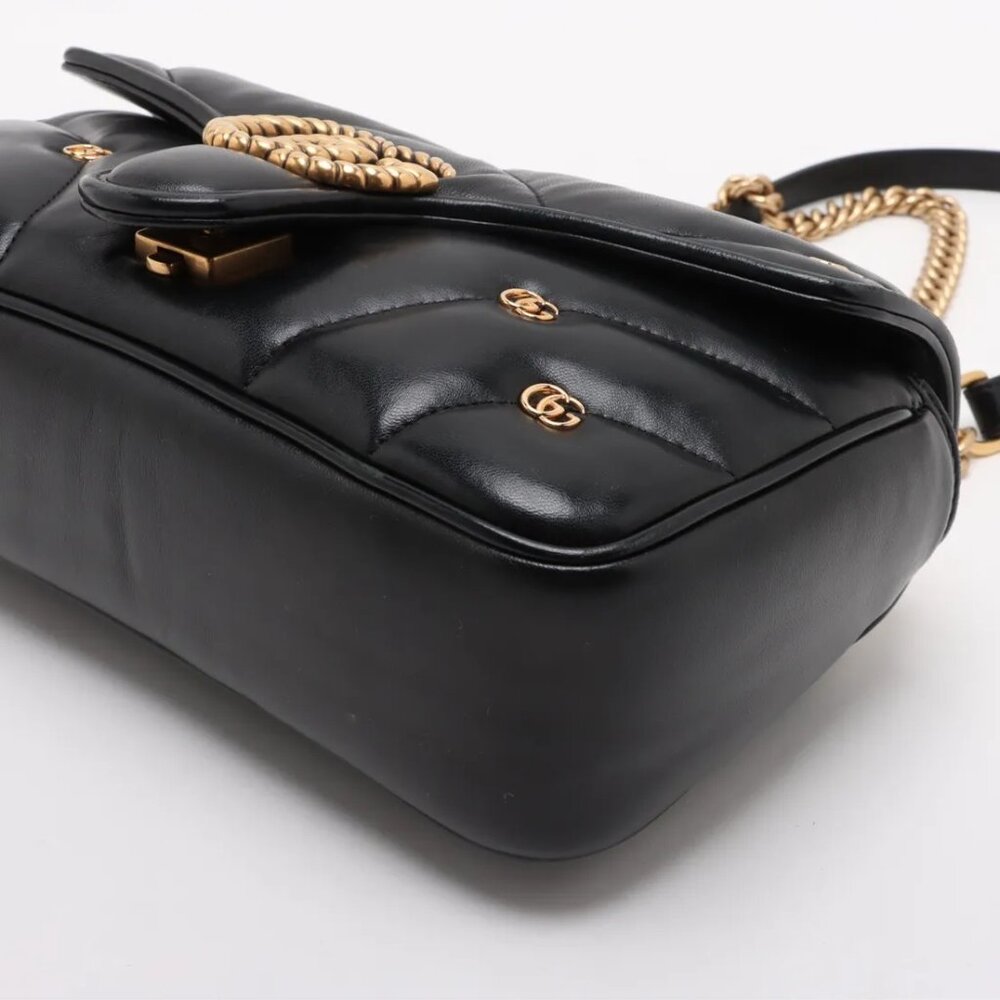 Gucci GG Marmont Leather Chain Shoulder Bag Black 443497 2-way - COA included - Picture 3 of 11